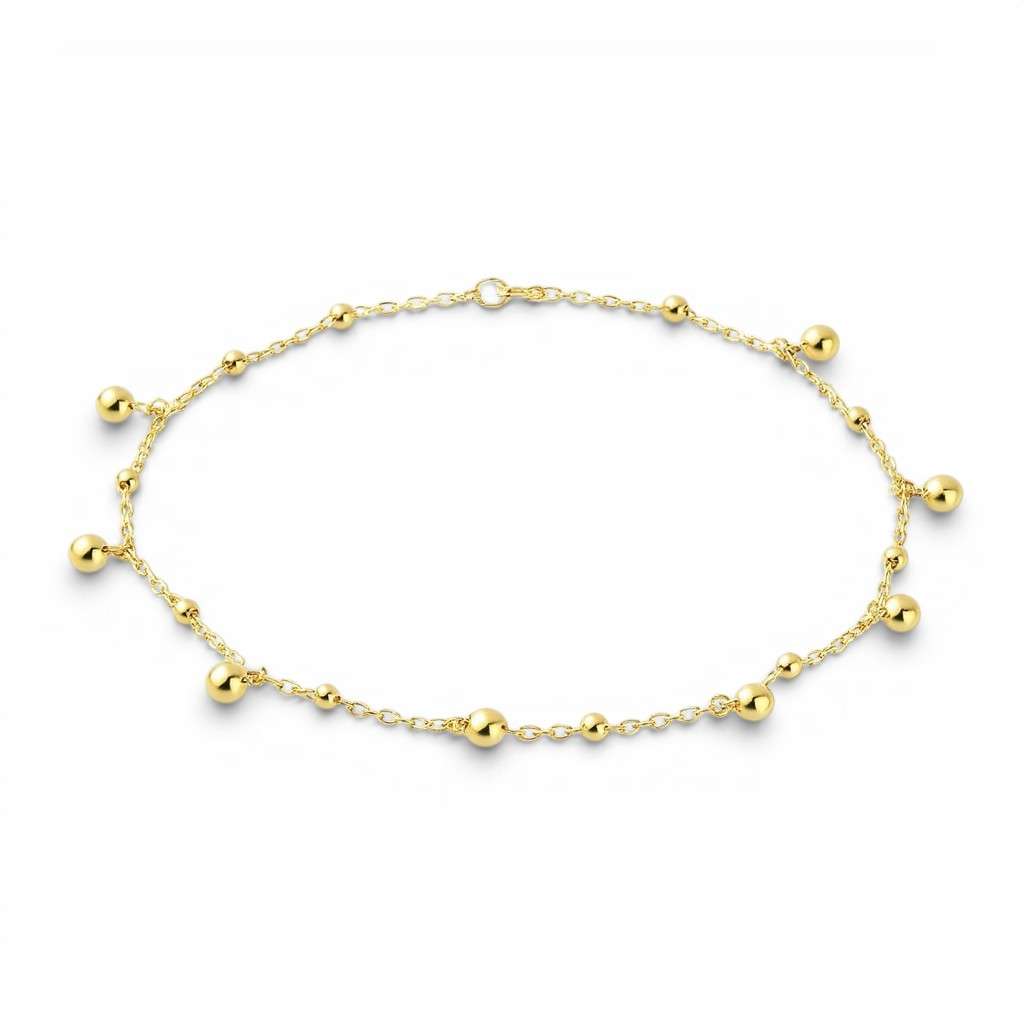 14k Yellow Gold Fancy Little Ball Bracelet 1