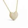 Gold heart necklace with diamonds