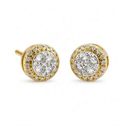 Home 31 Gold stud earrings with diamond embellishments
