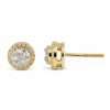 Gold stud earrings with diamond accents