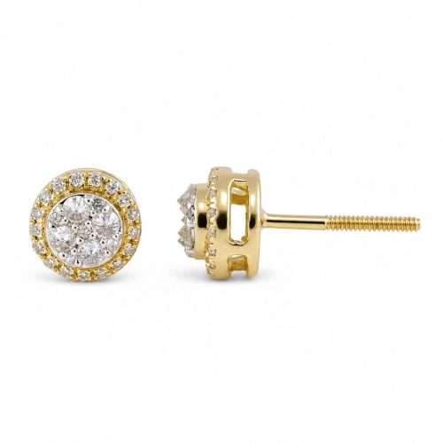 Home 32 Gold stud earrings with diamond accents
