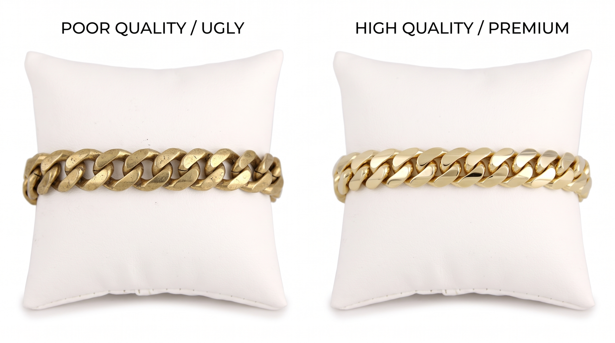 two cuban link bracelet conparasion