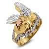 Gold ring with eagle design