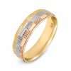 Three-tone textured gold ring