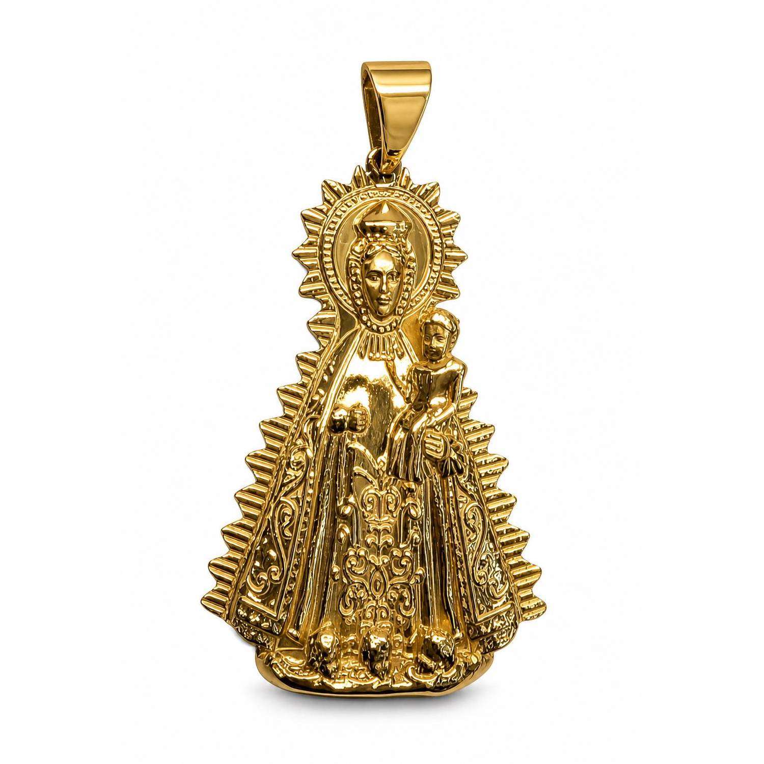 14k Yellow Gold Regla Virgin Pendant 1 Gold pendant of religious figures
