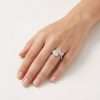 14k White Gold Two Shapes LAB Diamond Ring 6 Elegant hand wearing diamond rings