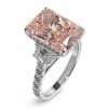 14k White Gold Rose LAB Diamond Ring 4 Elegant pink diamond engagement ring