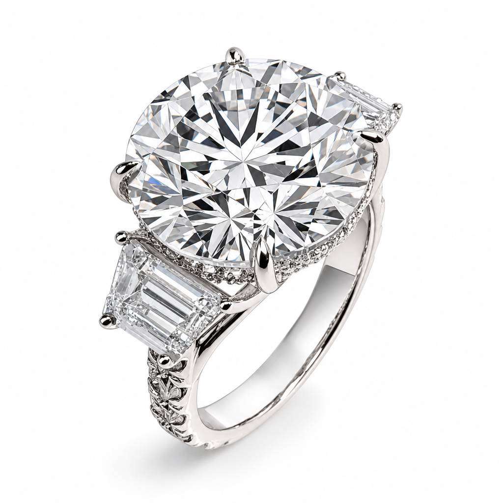 14k White Gold Round LAB Diamond Ring 1 Elegant diamond engagement ring design
