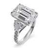 14k White Gold Rectangle LAB Diamond Ring 4 Elegant diamond engagement ring design