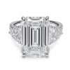 14k White Gold Rectangle LAB Diamond Ring 5