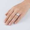 14k White Gold Rectangle LAB Diamond Ring 6 Elegant diamond ring on hand