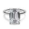 14k White Gold Rectangle LAB Diamond Ring 5 Elegant emerald-cut diamond ring