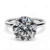 14k White Gold Round LAB Diamond Ring 5 Solitaire diamond engagement ring design
