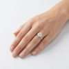 14k White Gold Round LAB Diamond Ring 6 Hand wearing a diamond engagement ring.