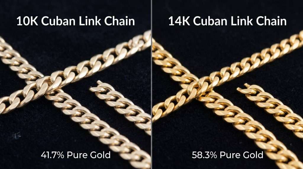 10k vs 14k Cuban Link Chain: Which Gold Should You Buy?