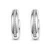 Elegant silver hoop earrings with diamonds