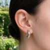 Close-up of elegant hoop earrings