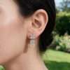 Elegant earrings on a model