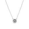 Simple silver necklace with diamond pendant