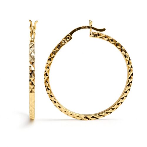 Home 44 Gold hoop earrings with textured design