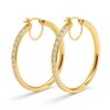 Gold hoop earrings with diamonds
