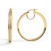 Gold hoop earrings with diamonds
