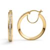 Gold hoop earrings with diamonds